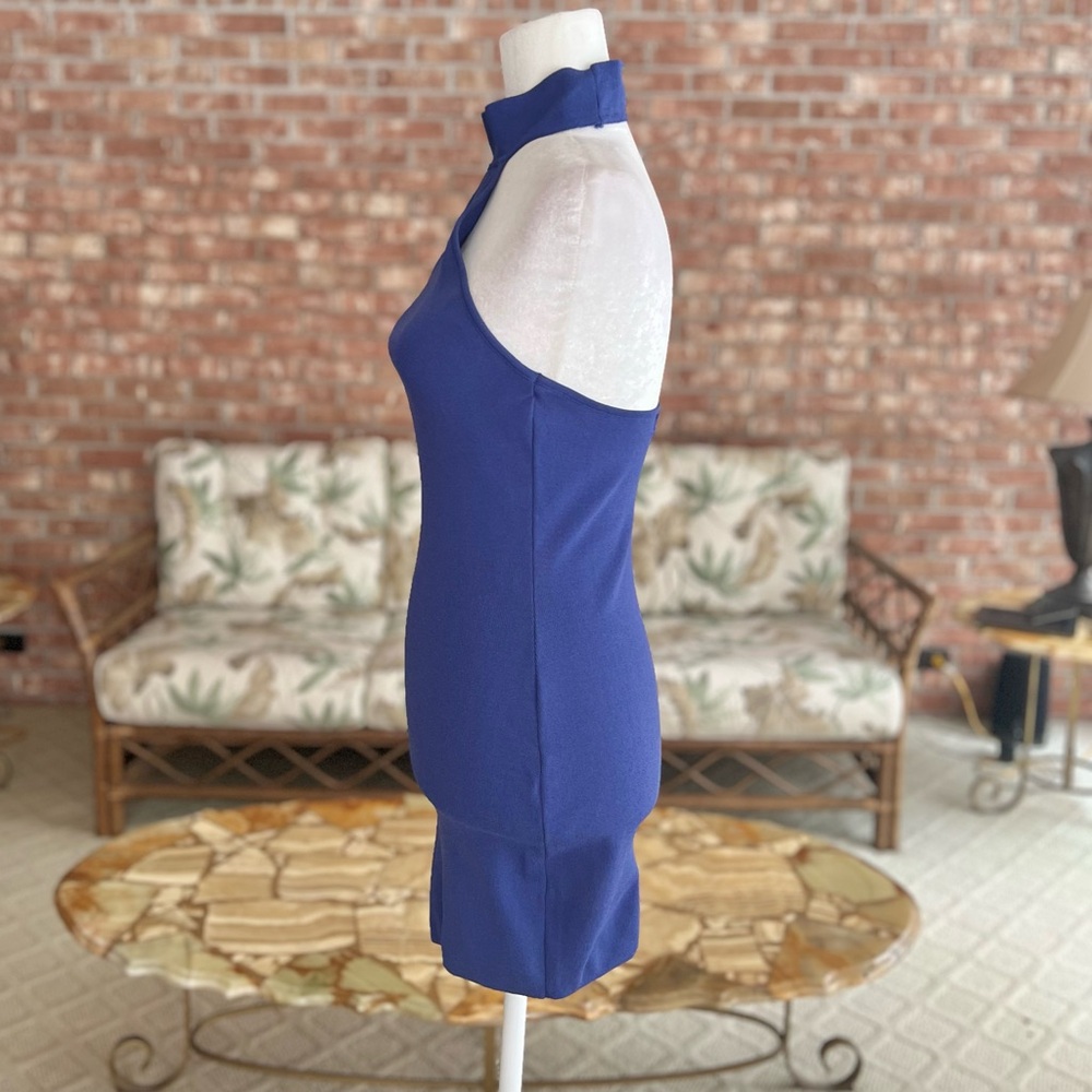By The Way Dress Bodycon Bandage Halter Periwinkle Blue S Backless Cocktail - Picture 4 of 10